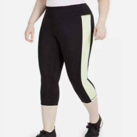 Ideology Womens Plus Size Colorblock Cropped Leggings-Womens 2X-Noir Barbell-NWT - Picture 1 of 11